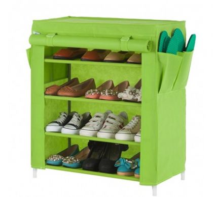 Тканевый шкаф для обуви Маджор, зеленый