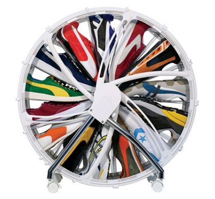 Обувница - колесо для хранения обуви на 18 пар, белое