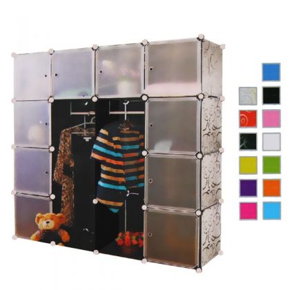 Кубический шкаф 12 отделов 145x37x145 см, разные цвета