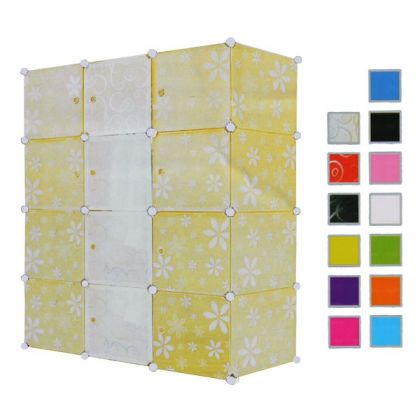 Кубический шкаф 12 отделов 145x37x110 см, разные цвета