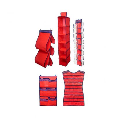 Комплект подвесных органайзеров в шкаф, для колготок, шарфов и мелочей, для сумок, платье и 7 карманов Rosso