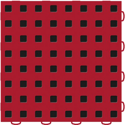 Плитка напольная 30,5x30,5 см, красная с черными квадратами