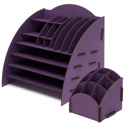 Комплект из 2х настольных органайзеров, фиолетовый