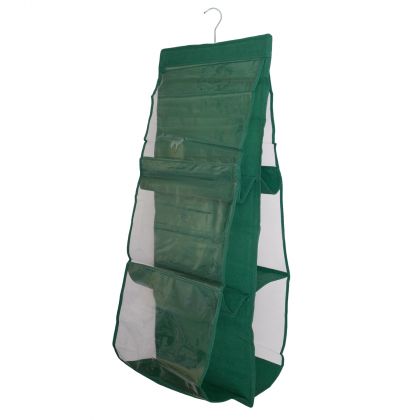 Подвесной органайзер для сумок в шкаф зеленый