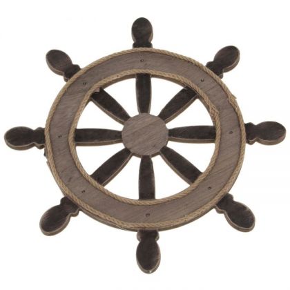 Декор для дачи "Деревянное колесо" cо светодиодами