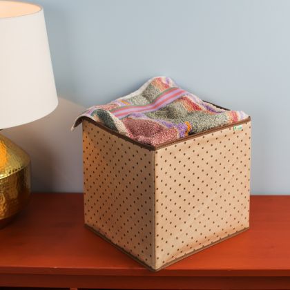 Коробка-куб для хранения вещей "Горох", 30 х 30 х 30 см