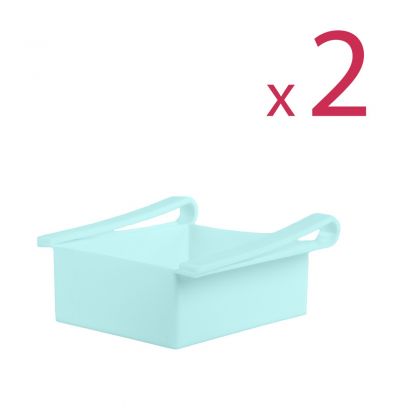 Комплект из двух контейнеров для холодильника "Homsu", голубой, 16 х 15,5 х 7 см