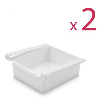 Комплект из двух контейнеров для холодильника "Homsu", белый, 16 х 15,5 х 7 см
