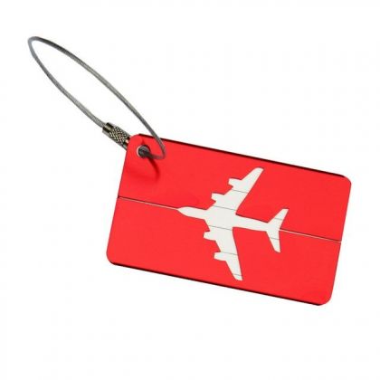 Бирка на чемодан "Самолет", красный, 8 х 4,5 см