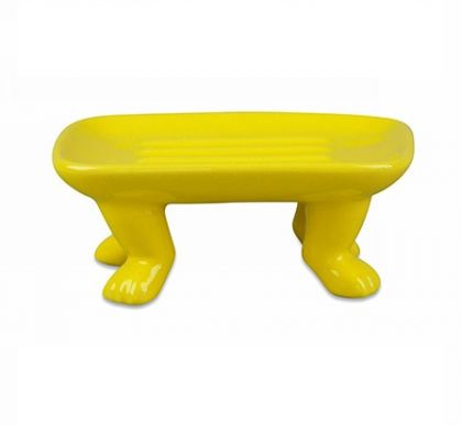 Подставка для мыла на ножках желтая