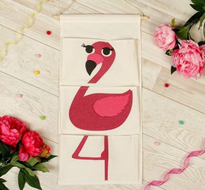 Подвесные карманы для детского сада "Flamingo", 28,5 х 1 x 64 см