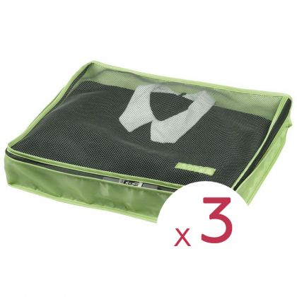 Комплект из 3х чехлов для одежды "Путешественник", зеленый, 45 х 35 х 8,5 см