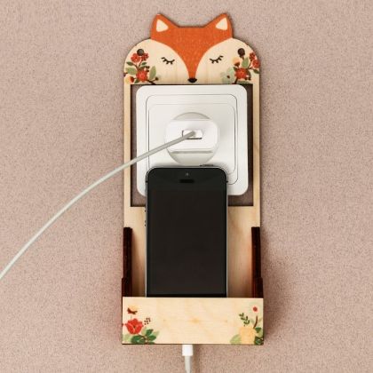 Органайзер для телефона на розетку «Fox», бежевый, 10 x 4,8 x 23 см