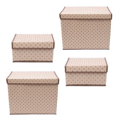 Комплект из четырех коробок для хранения «Горох», 38 x 25 x 30 см, 25 x 19 x 13 см