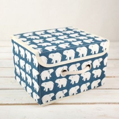 Коробка для хранения с крышкой «Белые мишки», 25 x 20 x 17 см