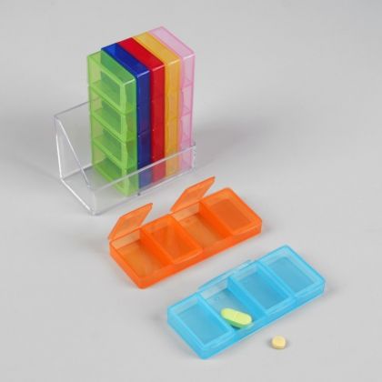 Органайзер для таблеток на 7 контейнеров, 12 x 4 x 12 см
