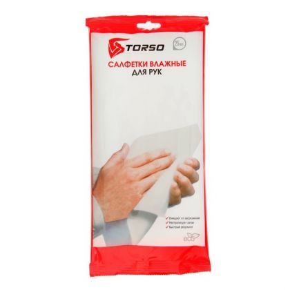 Влажные салфетки TORSO для очистки рук, 25 шт