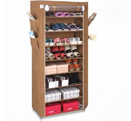 Тканевый шкаф для обуви и аксессуаров Элис, коричневый