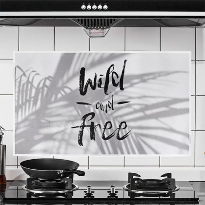 Наклейка жироотталкивающая для кухни «Wild and Free», белый, 75 x 45 см