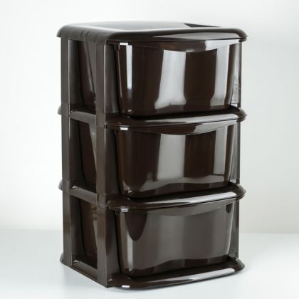 Комод «Cozy», 3 секции, коричневый, 35,5 x 35,5 x 56 см