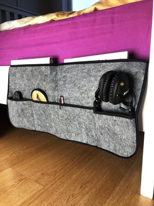 Органайзер навесной на кровать, фетр, серый, 65 х 50 см