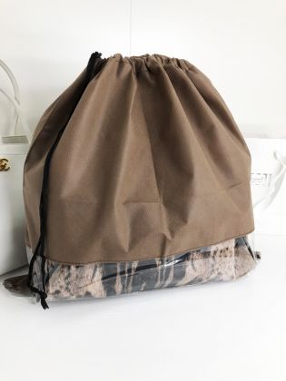 Чехол для хранения сумок с окном, коричневый, 50 x 50 см