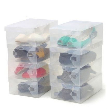 Набор из пластиковых коробок для обуви, 5 шт, 27,5 x 18,5 x 9,5 см
