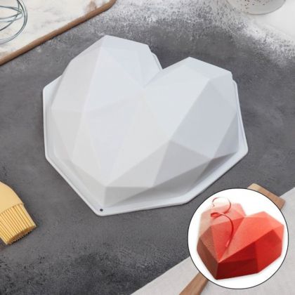 Силиконовая форма для муссовых тортов «Jewel Heart», 20 x 22 x 5,5 см