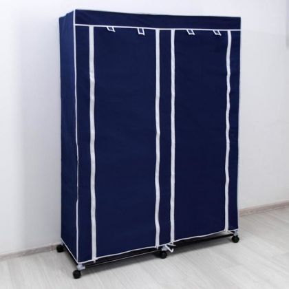 Тканевый шкаф для одежды, синий, 120 х 50 х 175 см