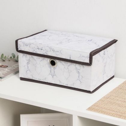 Короб для хранения с крышкой «Marble», белый, 30 x 19 x 14 см