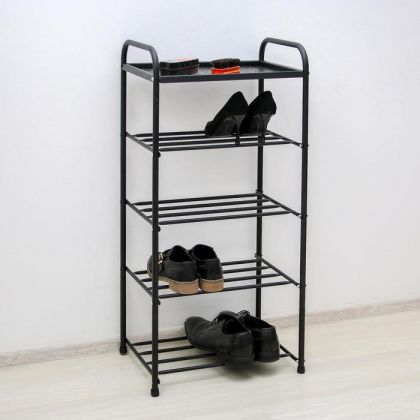Этажерка для обуви «Изящество», 5 полок, чёрный, 44x32x96 см