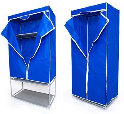 Комплект тканевых шкафов для одежды и обуви, синий