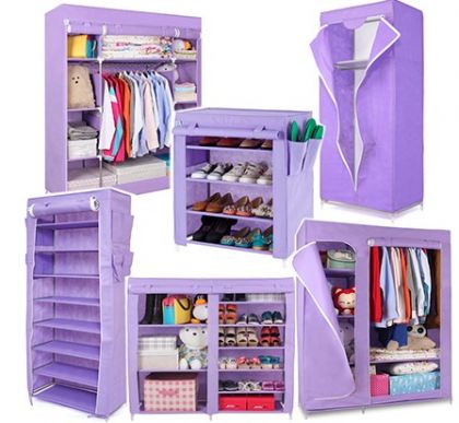 Комплект тканевых шкафов 6 шт, фиолетовый