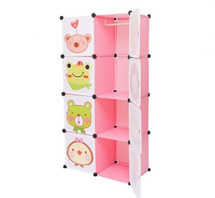 Детский кубический шкаф, розовый