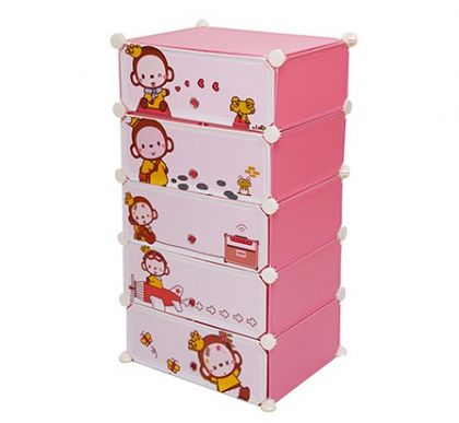 Детский кубический шкаф для обуви, розовый