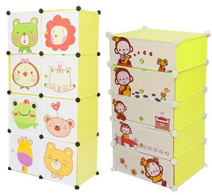 Комплект из 2х детских кубических шкафов, желтый