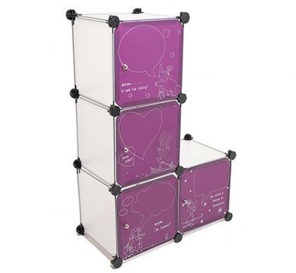 Кубический шкаф из 4 модулей с дверцами
