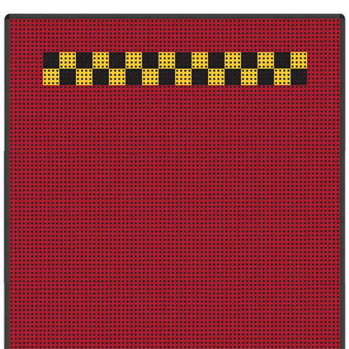 Напольное покрытие для автомобиля 3,16x5,34 м, красное с чёрно-жёлтой стоп линией