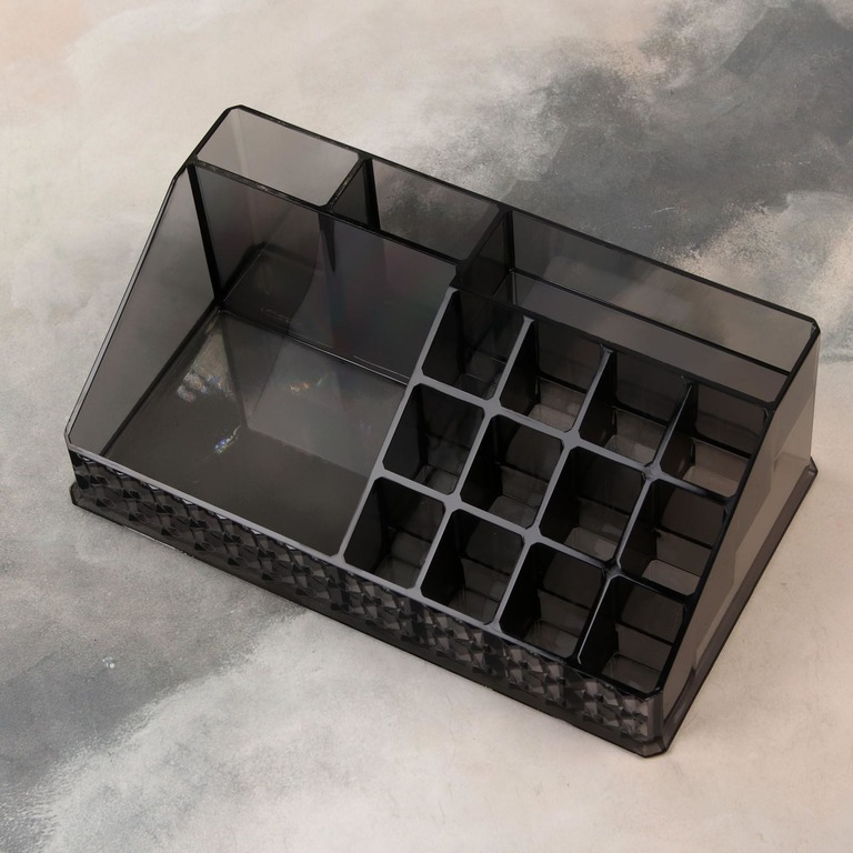 Купить органайзер для косметических принадлежностей 16 секций черный 13 x 21,5 x 8 см