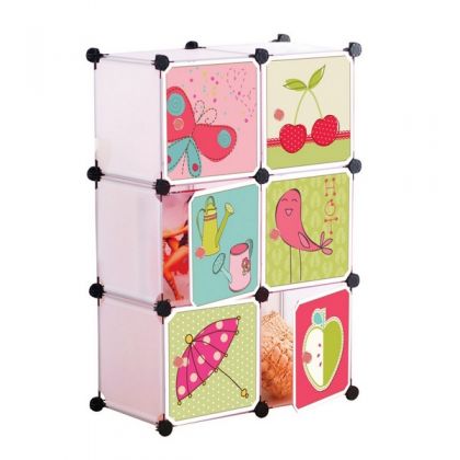 Детский кубический шкаф из 6 кубов с дверцами