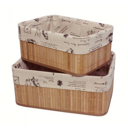 Набор из 2 коробок из бамбука для хранения вещей, париж