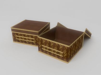 Коробка для хранения коричневая с узором 30х30х17см