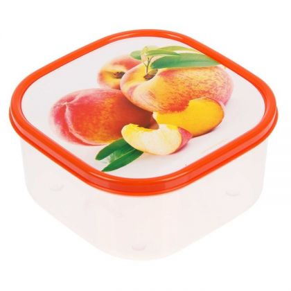 Коробка для еды квадратная 700мл, персики