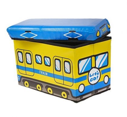 Коробка для хранения детская Трамвай, желтая, большая
