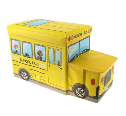 Коробка для хранения детская Школьный автобус, 2 отделения, желтая