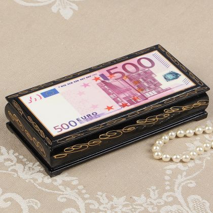 Шкатулка для денег и украшений "Евро", 17 х 8,5 х 3,5 см