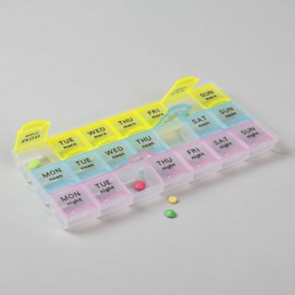 Органайзер для таблеток на неделю 3 приема, 17,5 x 11 x 2 см