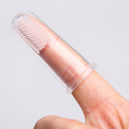 Зубная щетка детская, силиконовая, на палец, от 3 мес., 2 x 2 x 5,5 см