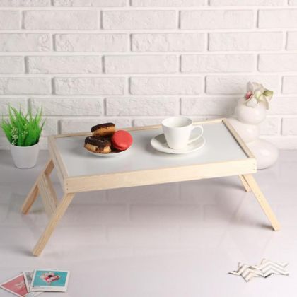 Столик для завтрака складной «Russo», белый, 50 x 30 см