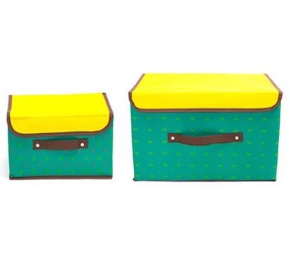 Комплект декоративных коробочек Trendy для хранения, лайм